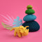 DASHDU - Twinkle Triceratops - Mini Yellow Felt Dinosaur